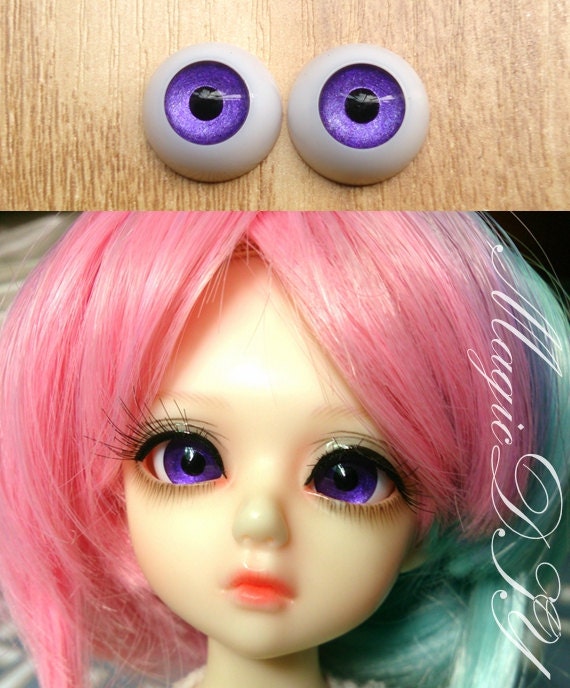 14mm Hand Made BJD Doll Eyes Pearlized Blue Acrylic Half Ball