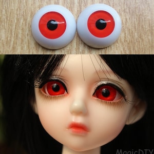 Hand Made BJD Doll Eyes Blood Red Acrylic Half Ball 8mm 10mm 12mm 14mm 16mm 18mm 20mm 22mm 24mm 26mm