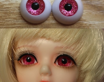 Hand Made BJD Doll Eyes Shining Rose red Acrylic Half Ball 8mm 10mm 12mm 14mm 16mm 18mm 20mm 22mm 24mm 26mm