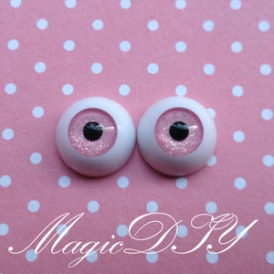 Hand Made BJD Doll Eyes Shining Pink Acrylic Half Ball 8mm 10mm 12mm 14mm 16mm 18mm 20mm 22mm 24mm 26mm