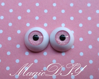 Hand Made BJD Doll Eyes Shining Pink Acrylic Half Ball 8mm 10mm 12mm 14mm 16mm 18mm 20mm 22mm 24mm 26mm