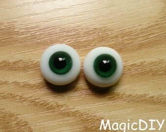 BJD Glass Eyes Dark Green Flat Base for Luts / yosd / msd / sd 1/12 1/8 1/6 1/4 1/3 bjd dolls (8mm 10mm 12mm 14mm 16mm 18mm 20mm)