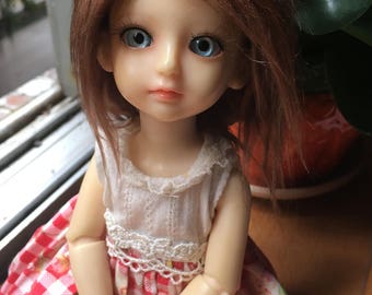 BJD doll fabric fur wig Brown hair for 1/12 1/8 1/6 bjd dolls 3-4",4-4.5",5-6",6-7"