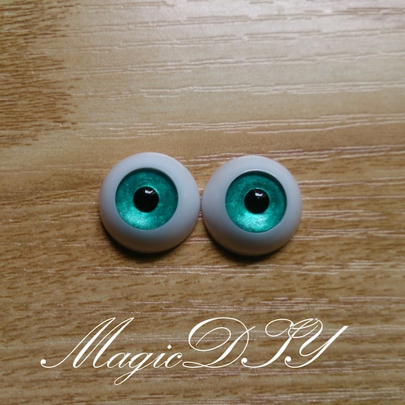 22mm Hand Made BJD Doll Eyes Pearlized Green Acrylic Half Ball