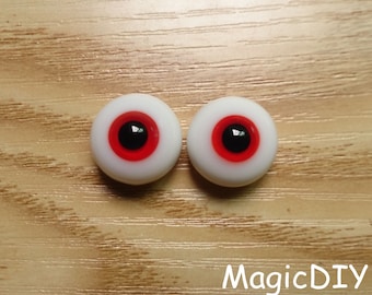 BJD Glass Eyes Blood Red Flat Base for Luts / yosd / msd / sd 1/6 1/4 1/3 bjd dolls (12mm 14mm 16mm 18mm 20mm)