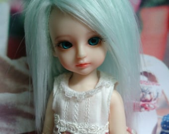 BJD doll fabric fur wig Mint Green wig hair for 1/12 1/8 1/6 bjd dolls 3-4",4-4.5",5-6",6-7"