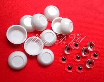 BJD DIY blank acrylic eyes half ball with black pupils 8mm 10mm 12mm 14mm 16mm 18mm 20mm 22mm 24mm 26mm(1 pair)