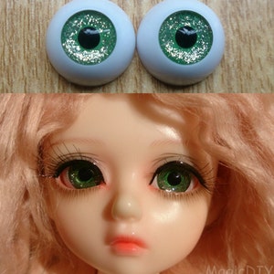 Hand Made BJD Doll Eyes Shining Green Acrylic Half Ball 8mm 10mm 12mm 14mm 16mm 18mm 20mm 22mm 24mm 26mm