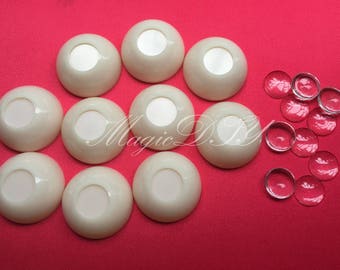 30mm BJD DIY blank acrylic transparent small pupils eyes half ball(1 pair)