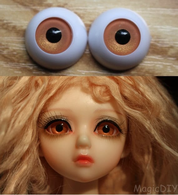 10mm Hand Made BJD Doll Eyes Pearlized Green Acrylic Half Ball
