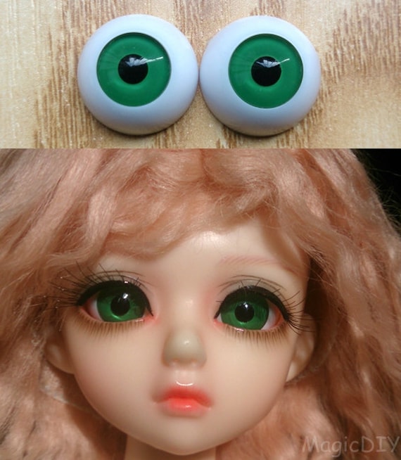 24mm Hand Painting BJD Doll Eyes Mint Green Acrylic Half Ball