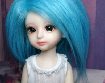 BJD doll fabric fur wig Sky Blue wig hair for 1/12 1/8 1/6 bjd dolls 3-4",4-4.5",5-6",6-7"