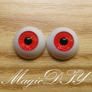 Hand Made BJD Doll Eyes Shining Red Acrylic Half Ball 8mm 10mm 12mm 14mm 16mm 18mm 20mm 22mm 24mm 26mm