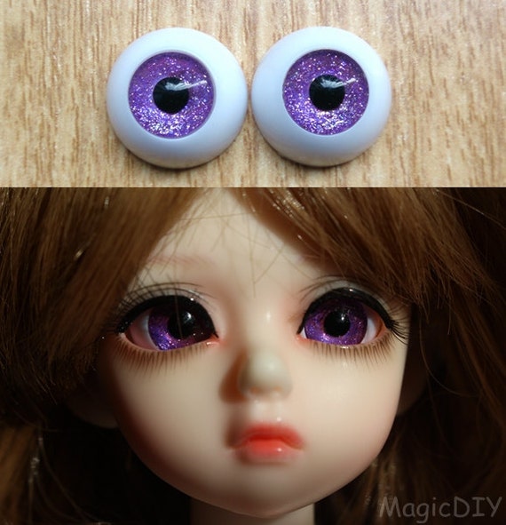 14mm Hand Made BJD Doll Eyes Grey Silver Acrylic Half Ball