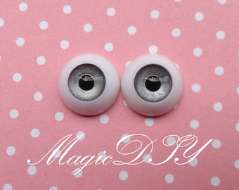 Hand Made BJD Doll Eyes Grey Silver Acrylic Half Ball 8mm 10mm 12mm 14mm 16mm 18mm 20mm 22mm 24mm 26mm
