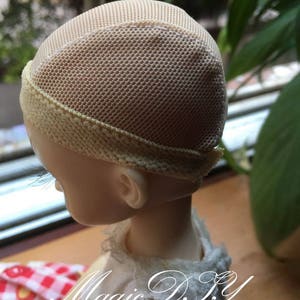 Beige/Black elastic Hairnet For 1/3 1/4 1/6 1/8 1/12 BJD Blythe KURHN Barbie American Girl Doll