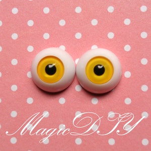 Hand Made BJD Doll Eyes Pure Yellow Acrylic Half Ball 8mm 10mm 12mm 14mm 16mm 18mm 20mm 22mm 24mm 26mm
