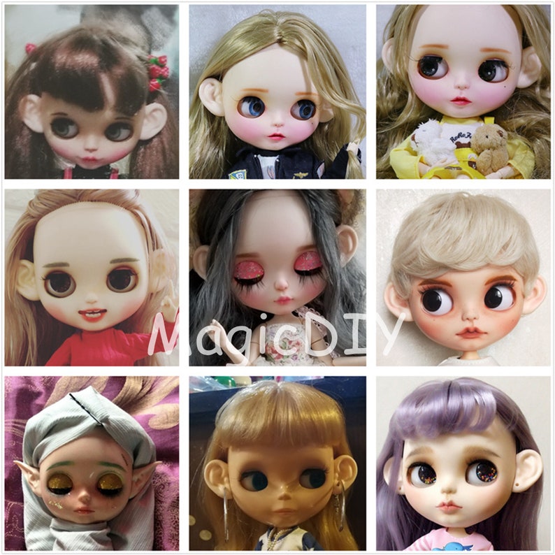 May include: Nine different dolls with large eyes and unique hairstyles. The dolls have different colored hair, clothing, and makeup.