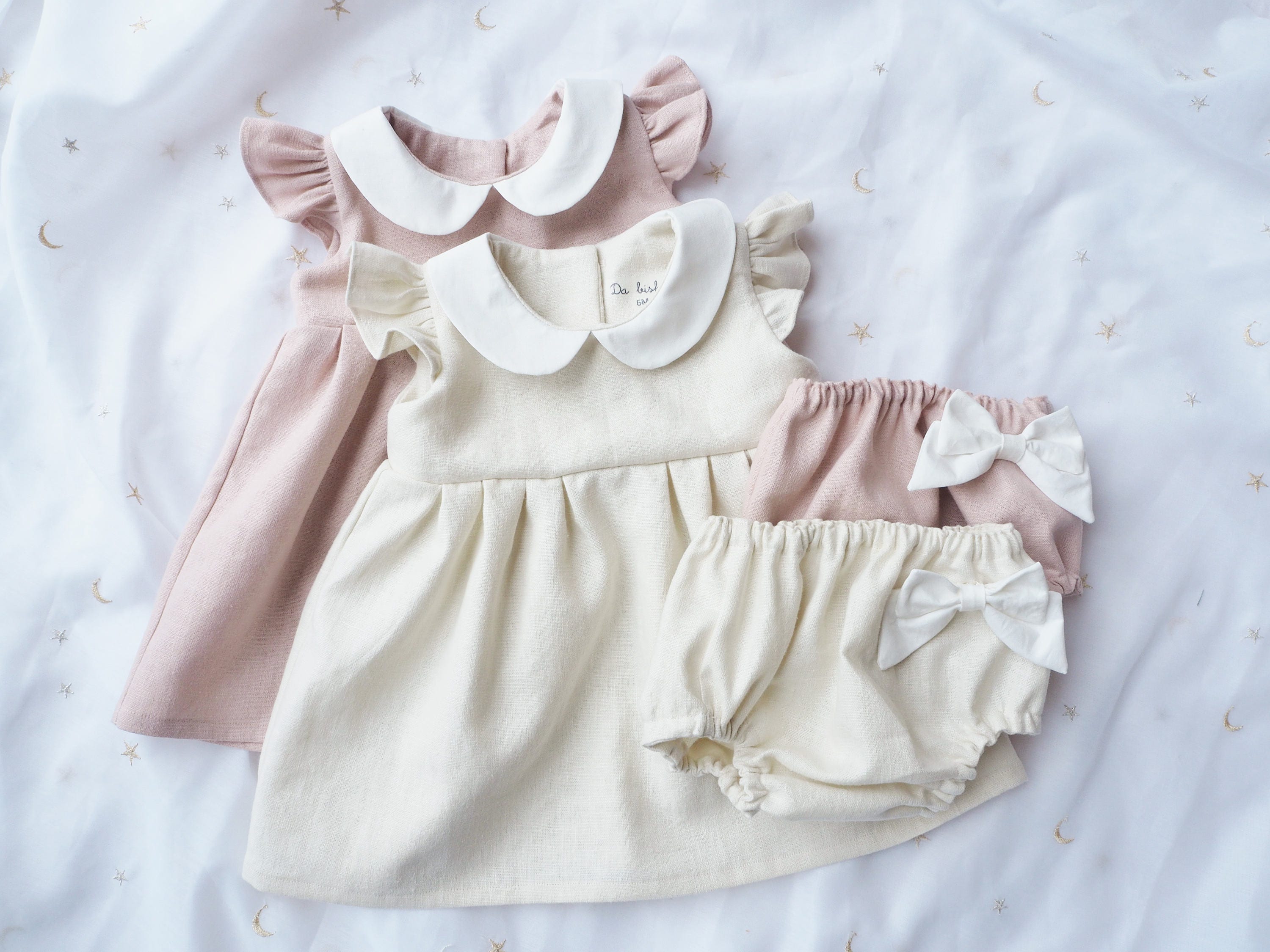Baby Easter Dress Baby Linen Dress Bloomer Set for Girl Baby | Etsy