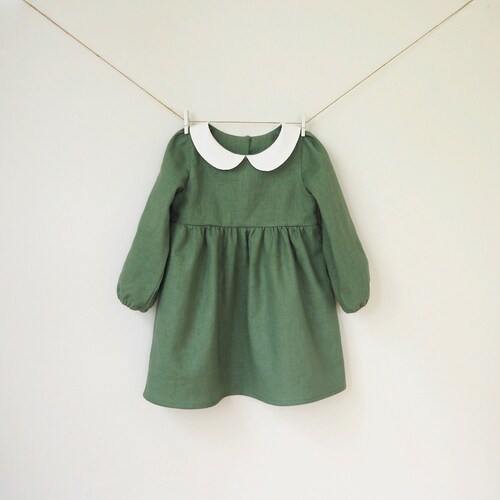 Little Girl Peter Pan Collar Dress Toddler Classic Dress Etsy