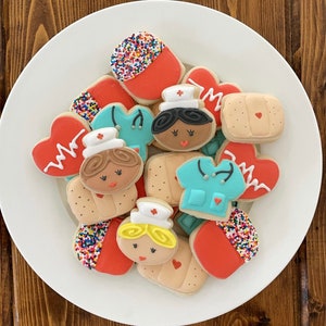 Mini Nurse Decorated Cookies