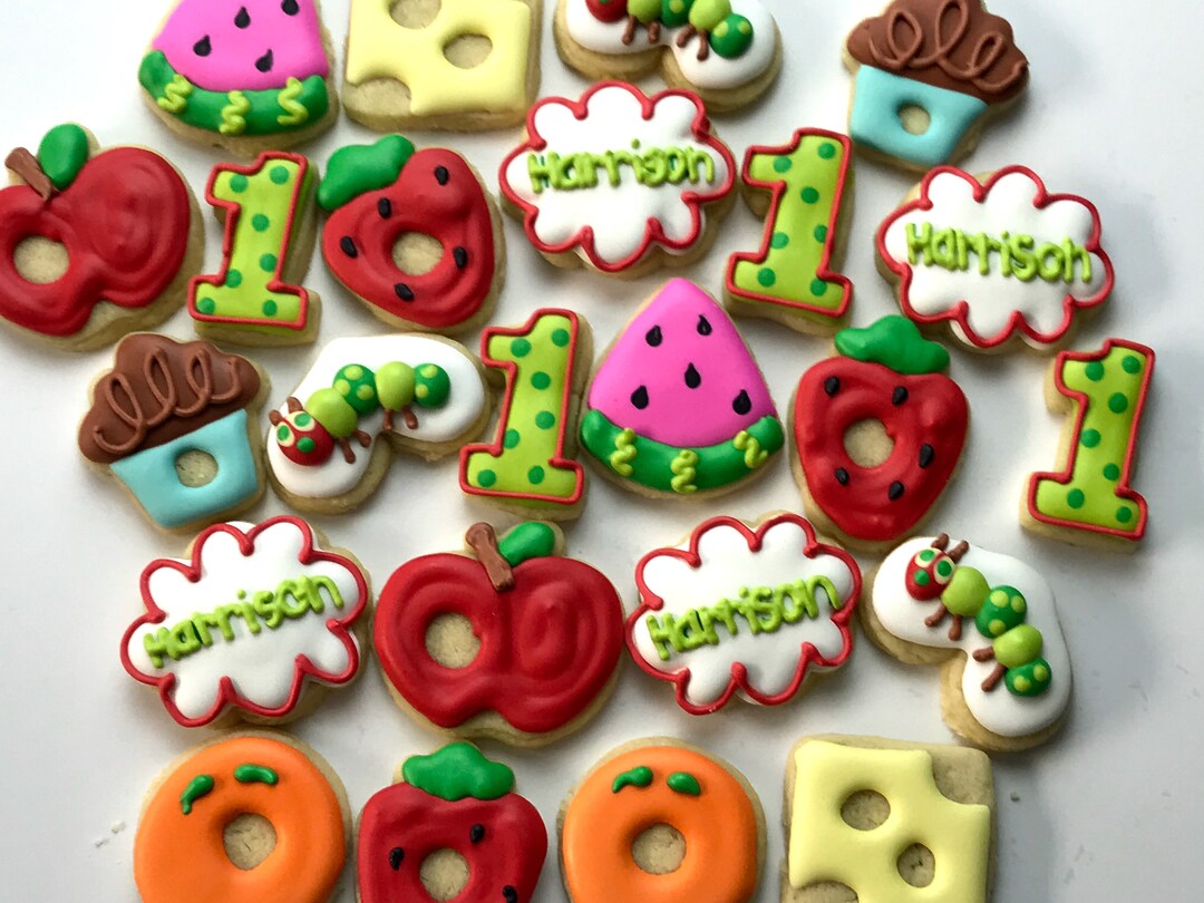 Mini First Birthday Hungry Caterpillar Themed Cookies Set - Etsy