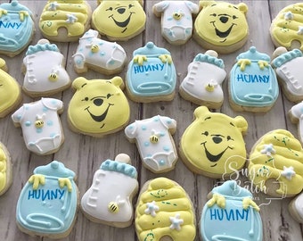 2 Dozen Mini Winnie the Pooh Decorated Cookies Set