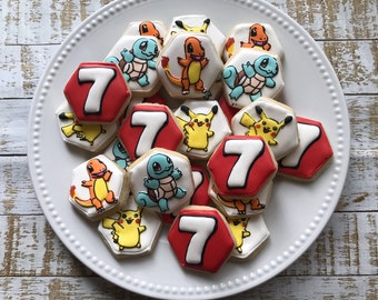 Mini Pokémon Birthday Decorated Cookies Set