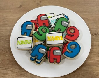 2 Dozen Mini Among Us Decorated Cookies Set
