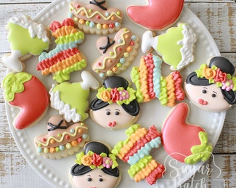 2 Dozen Mini Fiesta Decorated Cookies