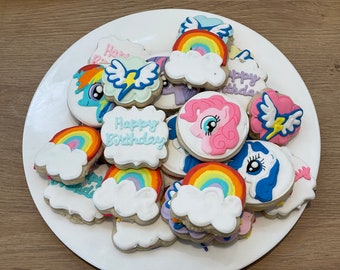 2 Dozen Mini My Little Pony Decorated Cookies Set