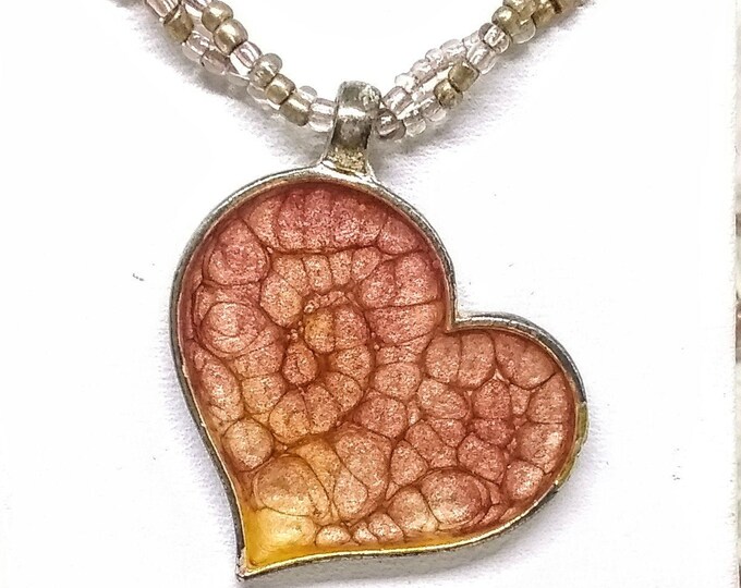 Heart Necklace - Original Necklace - Painted Necklace - Love Necklace - Statement Necklace