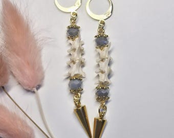 Victorian Rattlesnake Vertebrae Earrings, Real Snake Bone Jewelry, Gothic Feminine, Oddity Jewelry