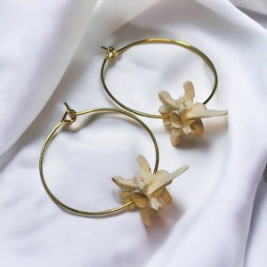 Rattlesnake Vertebrae Hoop Earrings – Gothic Oddity Jewelry, Bone Statement Hoops, Unique Alternative Fashion Gift for Her