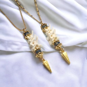 Victorian Inspired Rattlesnake 16-18in Vertebrae Necklace / Gold Plated/ Oddity Jewelry