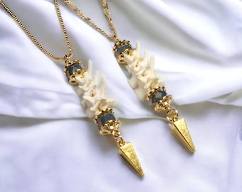 Victorian Inspired Rattlesnake 16-18in Vertebrae Necklace / Gold Plated/ Oddity Jewelry