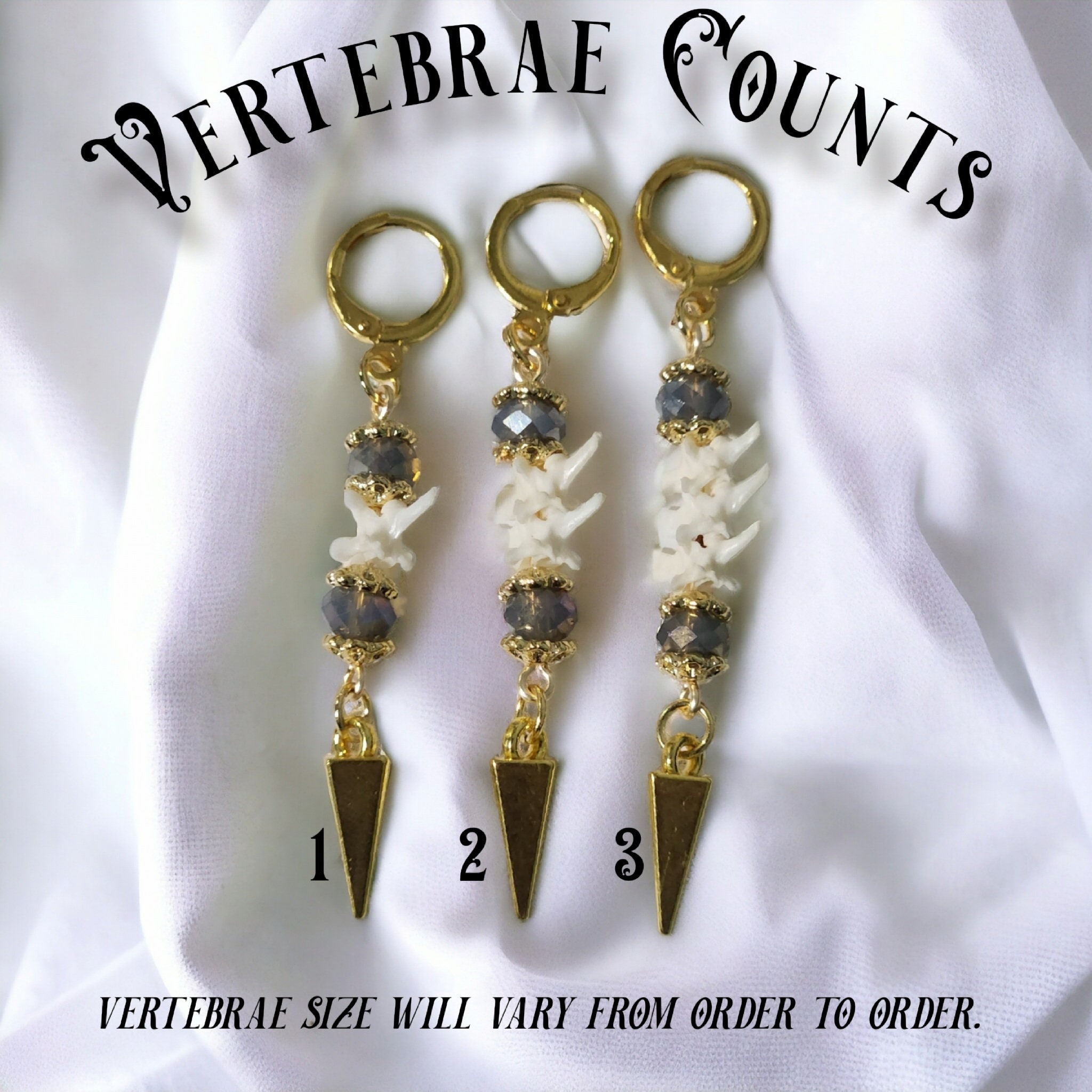 Exquisite Victorian-Era Inspired Coiled Rattlesnake Vertebrae Dangling, Earrings with Intricate Metalwork and Antique Brass Finish