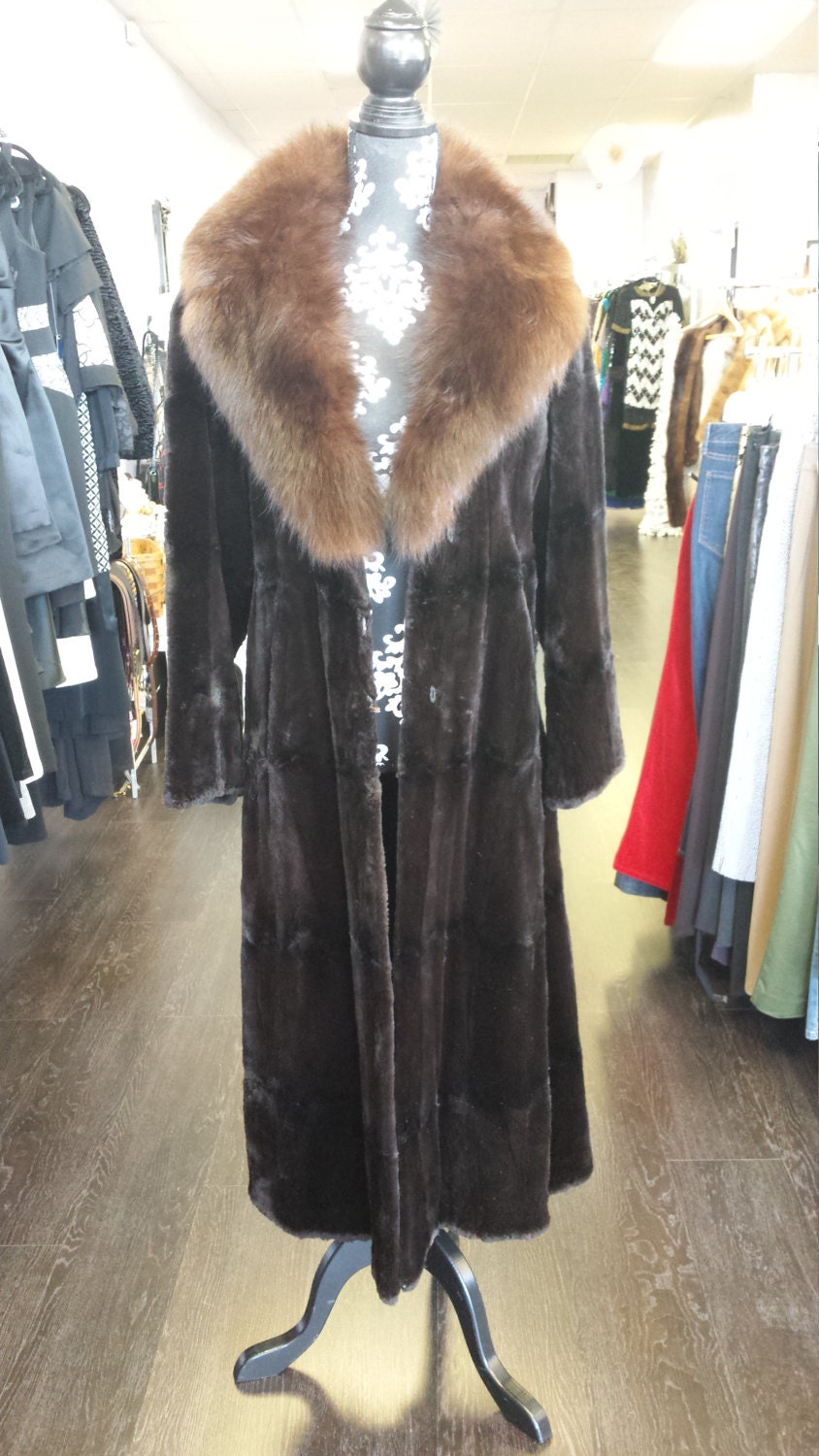 Vintage genuine mink and sheared beaver full length fur coat Etsy