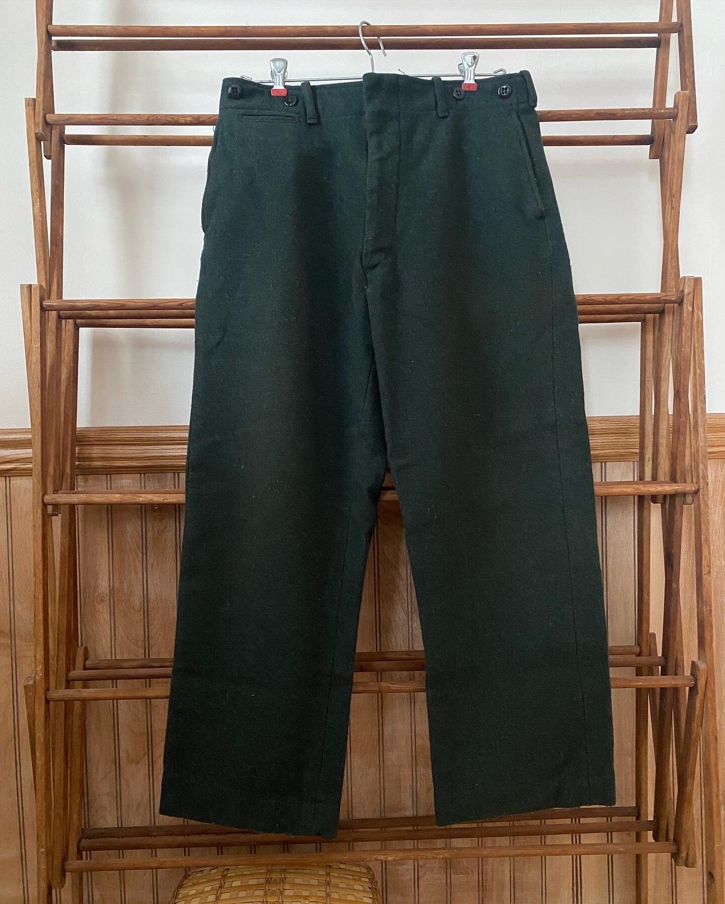Men's Vintage Heavy Duty Wool Pants Hunter Green Etsy