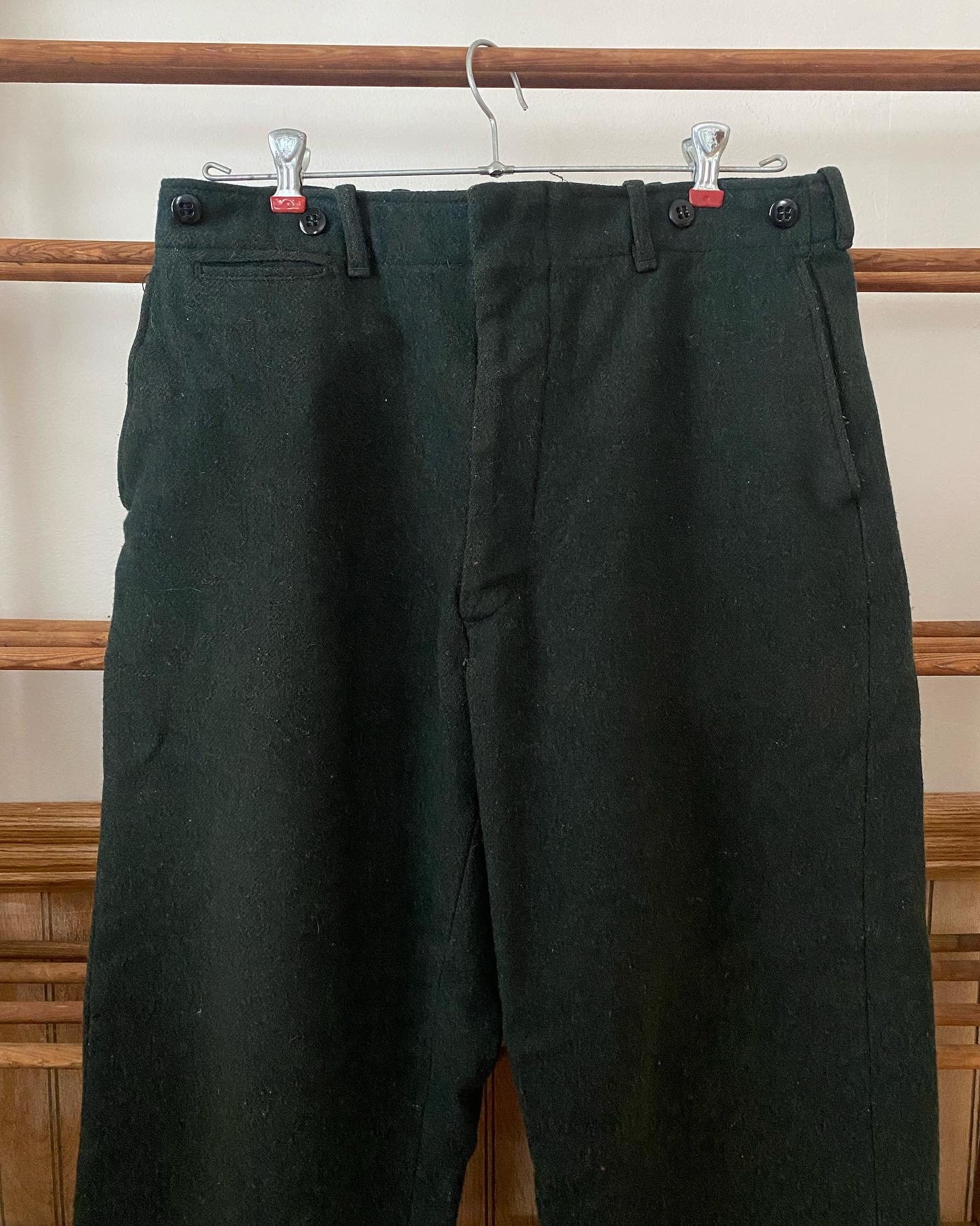 Men's Vintage Heavy Duty Wool Pants Hunter Green Etsy