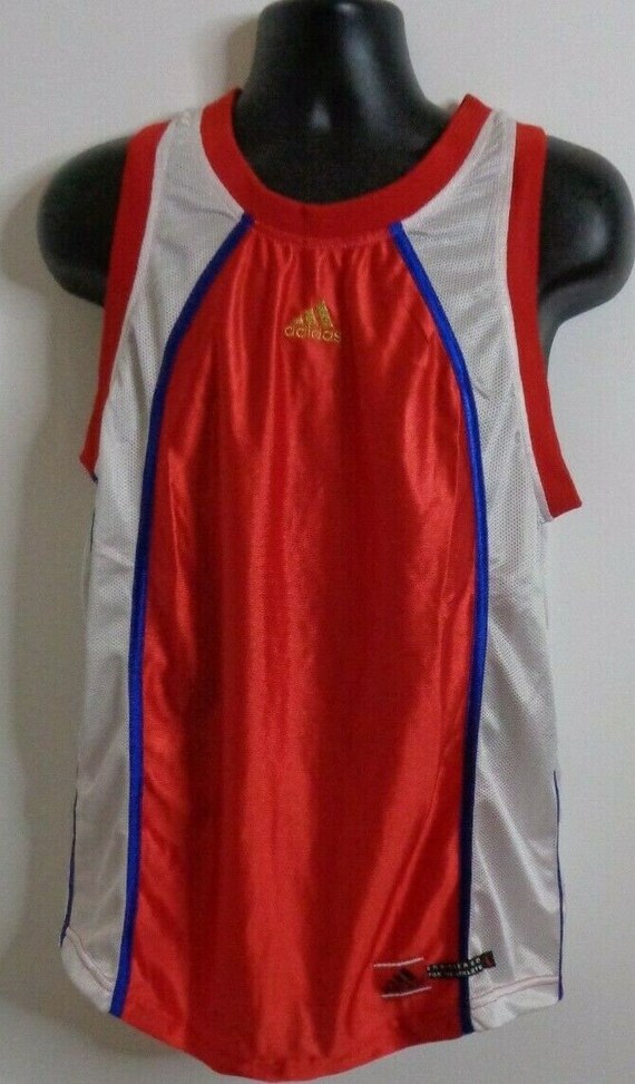 Adidas Basketball Jersey Tank Vintage Logo Tag Sma