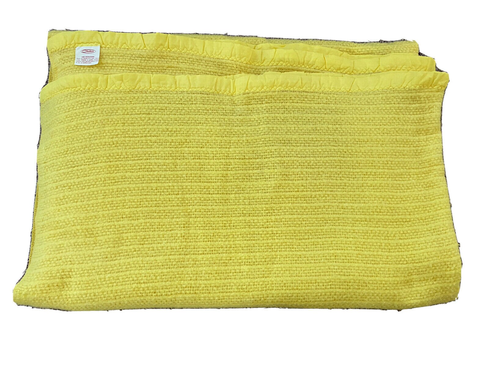 Chatham Acrylic Blanket Yellow Satin Trim Twin Vintage Etsy
