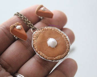 Scented Pumpkin Pie Jewelry Set, Pumpkin Pie Earrings