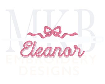 Bow Ribbon Frame Large, Bow Embroidery Design, Big Sister Bow, Bow with Tails, Simple Satin Stitch Machine Embroidery Design File