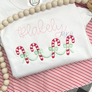 Candy Canes with Bows Embroidery Design, Christmas Monogram Frame, Holiday Candy Border, Fill Stitch Machine Embroidery Design File