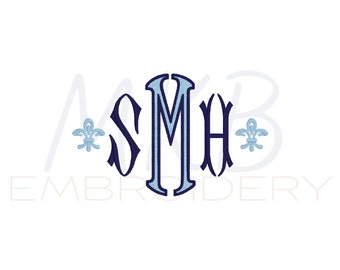 Fleur-de-lis Outline Embroidery Design, Modern Abstract fleur de lis, Mini Fleur de lis, Satin Stitch Machine Embroidery Design File