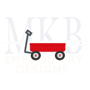 Peut inclure: Un chariot rouge avec une poign&eacute;e grise et des roues noires. Le chariot a une croix blanche sur chaque roue.