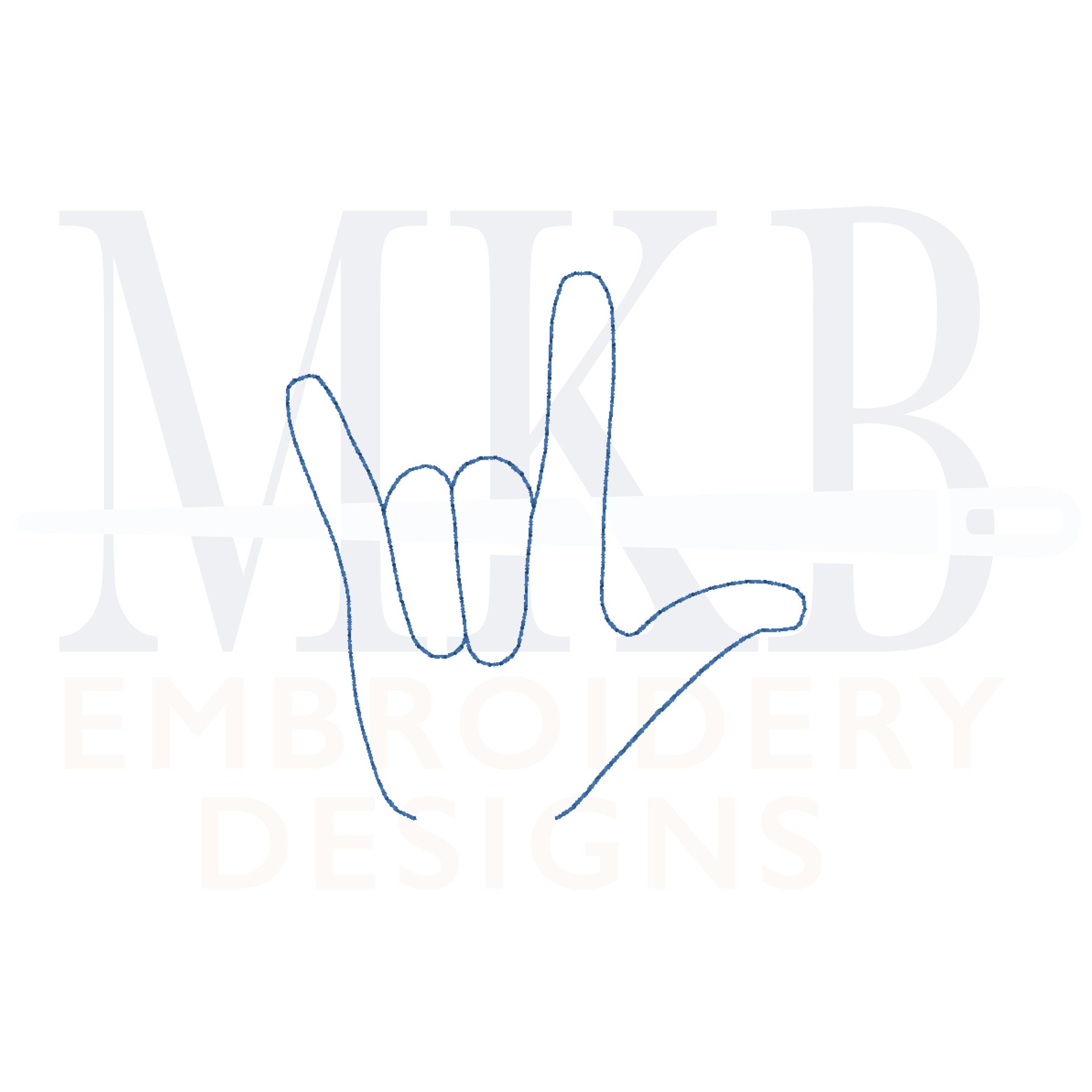 I Love You Hand Sign Embroidery Design, Mini Bean Stitch, Machine ...