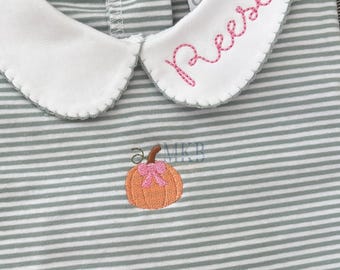 Pumpkin with a Bow Embroidery Design, Mini Pumpkin, Halloween Embroidery, Fall Embroidery, Fill Stitch Machine Embroidery Design File