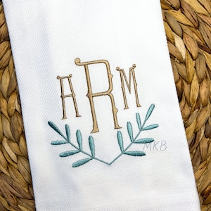 Laurel Monogram Frame Large, Leaf Laurel, Satin Stitch Machine Embroidery Design File, Heirloom Laurel Wreath